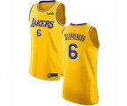 Los Angeles Lakers #6 Lance Stephenson Authentic Gold Basketball Jersey - Icon Edition