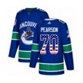 Vancouver Canucks #70 Tanner Pearson Authentic Blue USA Flag Fashion Hockey Jersey