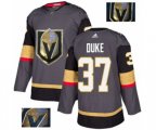 Vegas Golden Knights #37 Reid Duke Authentic Gray Fashion Gold NHL Jersey