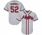 Atlanta Braves #52 Jose Ramirez Replica Grey Road Cool Base Baseball Jersey