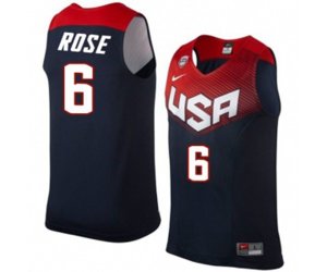 Nike Team USA #6 Derrick Rose Swingman Navy Blue 2014 Dream Team Basketball Jersey