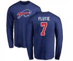 Buffalo Bills #7 Doug Flutie Royal Blue Name & Number Logo Long Sleeve T-Shirt
