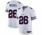 New England Patriots #26 Sony Michel White Team Logo Fashion Limited Football Jersey