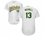 Oakland Athletics #13 Bruce Maxwell White Home Flex Base Authentic Collection Baseball Jersey