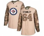 Winnipeg Jets #64 Logan Stanley Authentic Camo Veterans Day Practice NHL Jersey