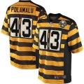 Pittsburgh Steelers #43 Troy Polamalu Limited Yellow Black Alternate 80TH Anniversary Throwback NFL Jersey