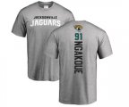 Jacksonville Jaguars #91 Yannick Ngakoue Ash Backer T-Shirt