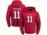 New England Patriots #11 Julian Edelman Red Name & Number Pullover NFL Hoodie