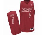 Miami Heat #1 Chris Bosh Authentic Red Big Color Fashion Basketball Jersey