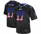 Buffalo Bills #17 Josh Allen Elite Black USA Flag Fashion Football Jersey