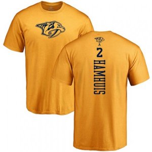 Nashville Predators #2 Dan Hamhuis Gold One Color Backer T-Shirt