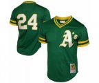 Oakland Athletics #24 Rickey Henderson Replica Green 1991 Throwback Baseball Jersey