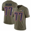 New England Patriots #77 Nate Solder Limited Olive 2017 Salute to Service NFL Jersey