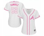 Women's Atlanta Braves #52 Jose Ramirez Replica White Fashion Cool Base Baseball Jersey