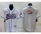 Buffalo Bills White Team Big Logo With Patch Cool Base Stitched Baseball Jersey