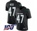 New York Jets #47 Trevon Wesco Black Alternate Vapor Untouchable Limited Player 100th Season Football Jersey