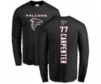 Atlanta Falcons #77 James Carpenter Black Backer Long Sleeve T-Shirt