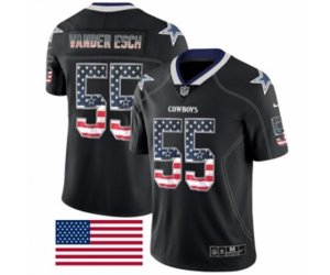 Dallas Cowboys #55 Leighton Vander Esch Limited Black Rush USA Flag NFL Jersey