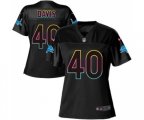Women Detroit Lions #40 Jarrad Davis Game Black Fashion Football Jersey