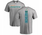 Miami Dolphins #88 Mike Gesicki Ash Backer T-Shirt
