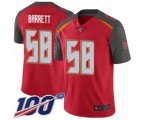 Tampa Bay Buccaneers #58 Shaquil Barrett Red Team Color Vapor Untouchable Limited Player 100th Season Football Jersey