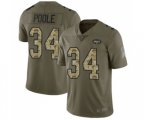 New York Jets #34 Brian Poole Limited Olive Camo 2017 Salute to Service Football Jersey