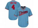 Minnesota Twins #4 Paul Molitor Authentic Light Blue Cooperstown MLB Jersey
