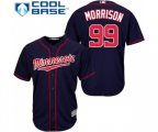 Minnesota Twins #99 Logan Morrison Replica Navy Blue Alternate Road Cool Base Baseball Jersey