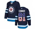 Winnipeg Jets #81 Kyle Connor Authentic Navy Blue USA Flag Fashion NHL Jersey