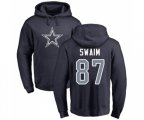 Dallas Cowboys #87 Geoff Swaim Navy Blue Name & Number Logo Pullover Hoodie