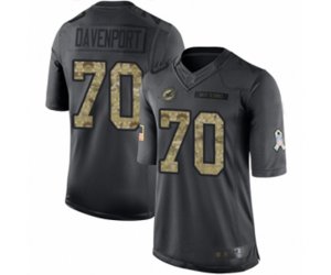 Miami Dolphins #70 Julie\'n Davenport Limited Black 2016 Salute to Service Football Jersey