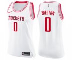 Women's Houston Rockets #0 De'Anthony Melton Swingman White Pink Fashion Basketball Jersey