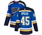 Adidas St. Louis Blues #45 Luke Opilka Authentic Royal Blue Home NHL Jersey