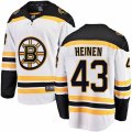 Boston Bruins #43 Danton Heinen Authentic White Away Fanatics Branded Breakaway NHL Jersey