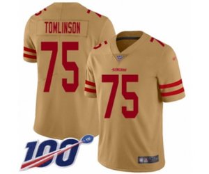San Francisco 49ers #75 Laken Tomlinson Limited Gold Inverted Legend 100th Season Football Jersey