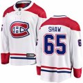 Montreal Canadiens #65 Andrew Shaw Authentic White Away Fanatics Branded Breakaway NHL Jersey