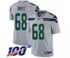 Seattle Seahawks #68 Justin Britt Grey Alternate Vapor Untouchable Limited Player 100th Season Football Jersey