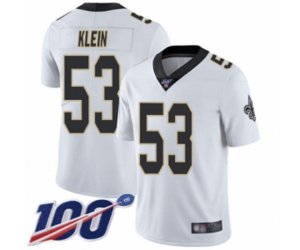 New Orleans Saints #53 A.J. Klein White Vapor Untouchable Limited Player 100th Season Football Jersey