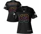 Women Green Bay Packers #63 Corey Linsley Game Black Fashion Football Jersey