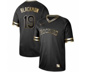 Colorado Rockies #19 Charlie Blackmon Authentic Black Gold Fashion Baseball Jersey