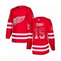 Detroit Red Wings #15 Chris Terry Authentic Red Drift Fashion NHL Jersey