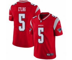 New England Patriots #5 Danny Etling Limited Red Inverted Legend Football Jersey