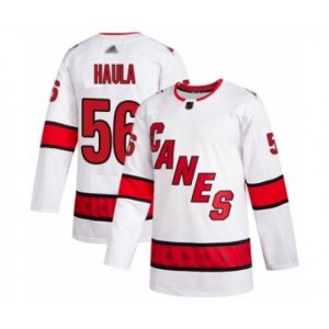 Carolina Hurricanes #56 Erik Haula Authentic White Away Hockey Jersey
