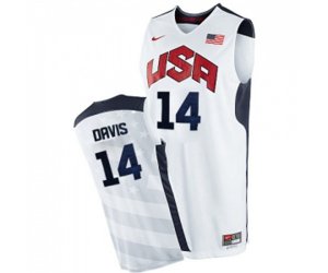 Team USA #14 Anthony Davis Swingman White 2012 Olympics Basketball Jersey