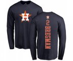 Houston Astros #2 Alex Bregman Navy Blue Backer Long Sleeve T-Shirt