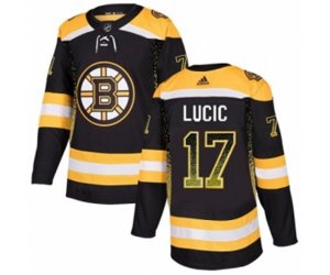 Adidas Boston Bruins #17 Milan Lucic Authentic Black Drift Fashion NHL Jersey