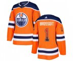 Edmonton Oilers #1 Laurent Brossoit Authentic Orange Drift Fashion NHL Jersey