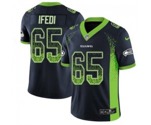 Seattle Seahawks #65 Germain Ifedi Limited Navy Blue Rush Drift Fashion Football Jersey