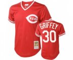 Cincinnati Reds #30 Ken Griffey Authentic Red Throwback Baseball Jersey