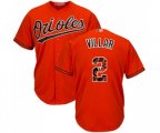 Baltimore Orioles #2 Jonathan Villar Authentic Orange Team Logo Fashion Cool Base Baseball Jersey